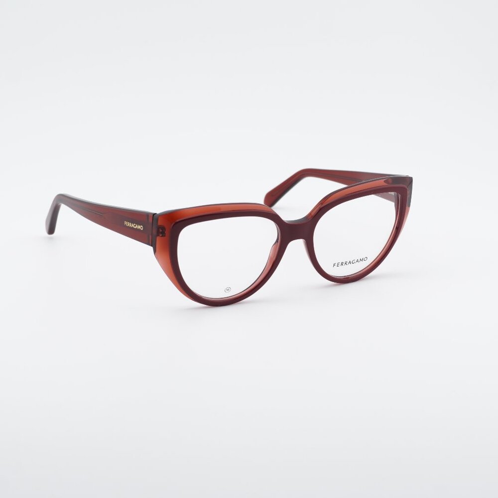 Salvatore Ferragamo SF2984 613 Eyeglasses Transparent Red 53mm Cat Eye Frame